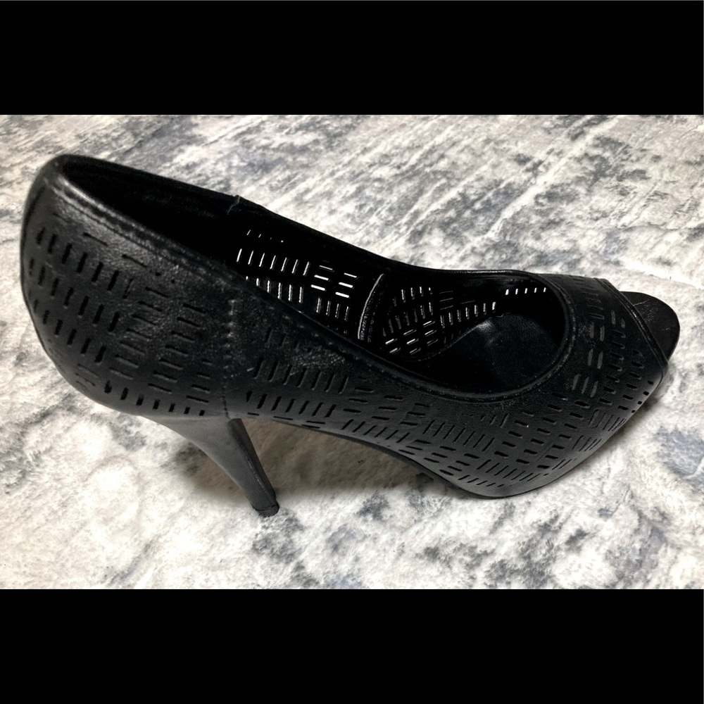 Charming Charlie Black Peep-toe Heels